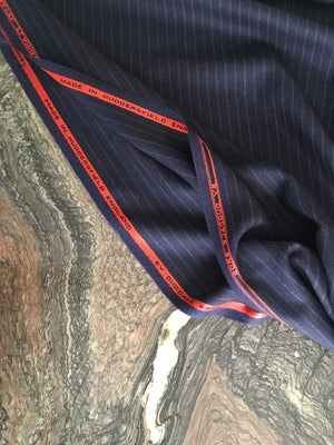 Travel Flannel "Dark Blue Chalk Stripe"
