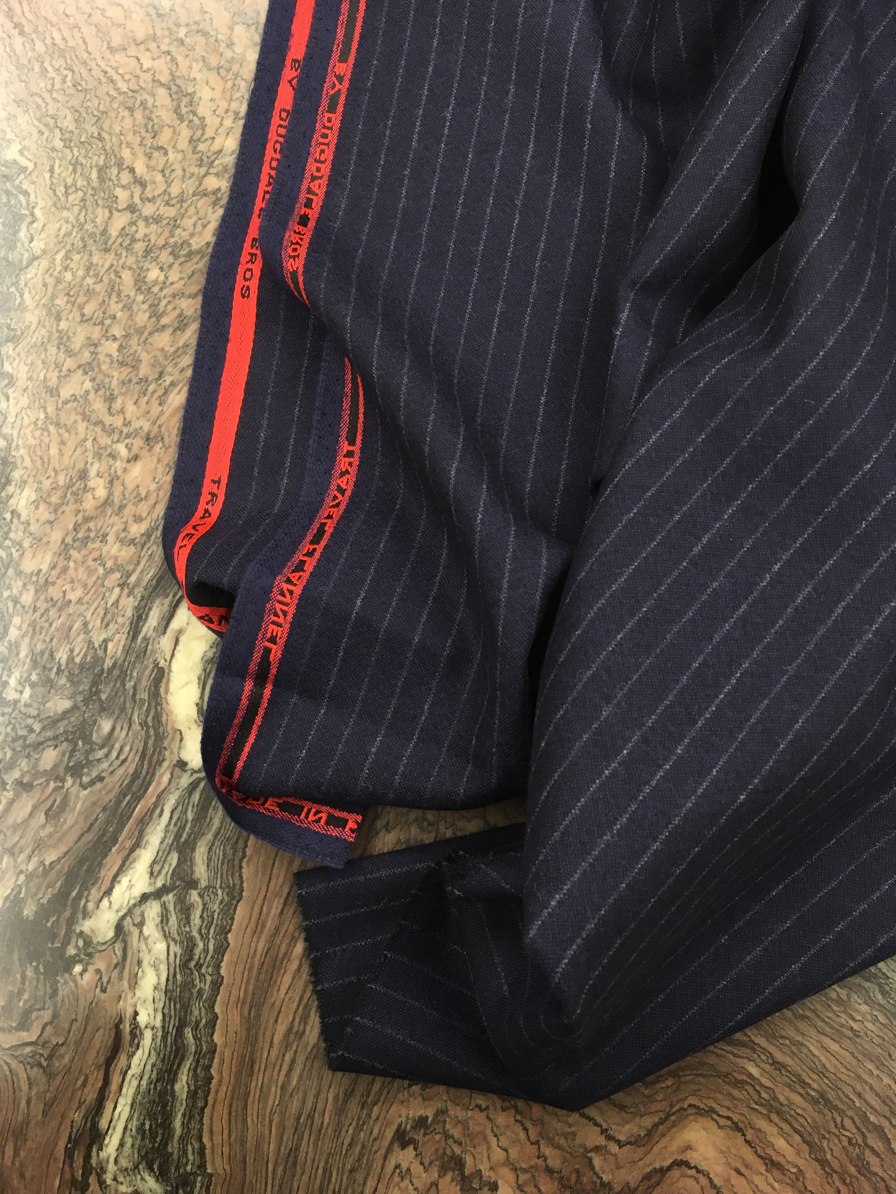 Travel Flannel "Dark Blue Chalk Stripe"
