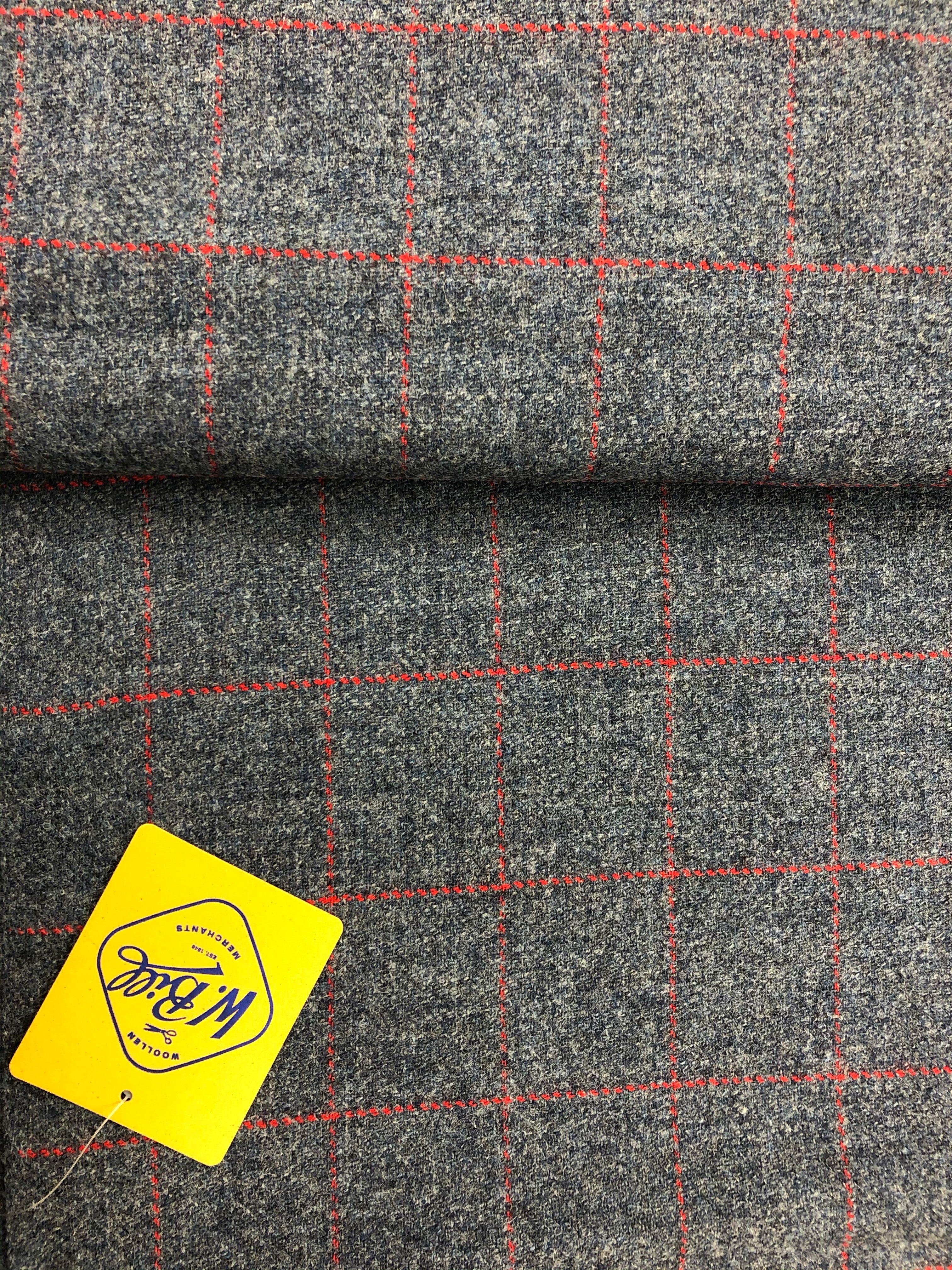 Shetland tweed - rød tern