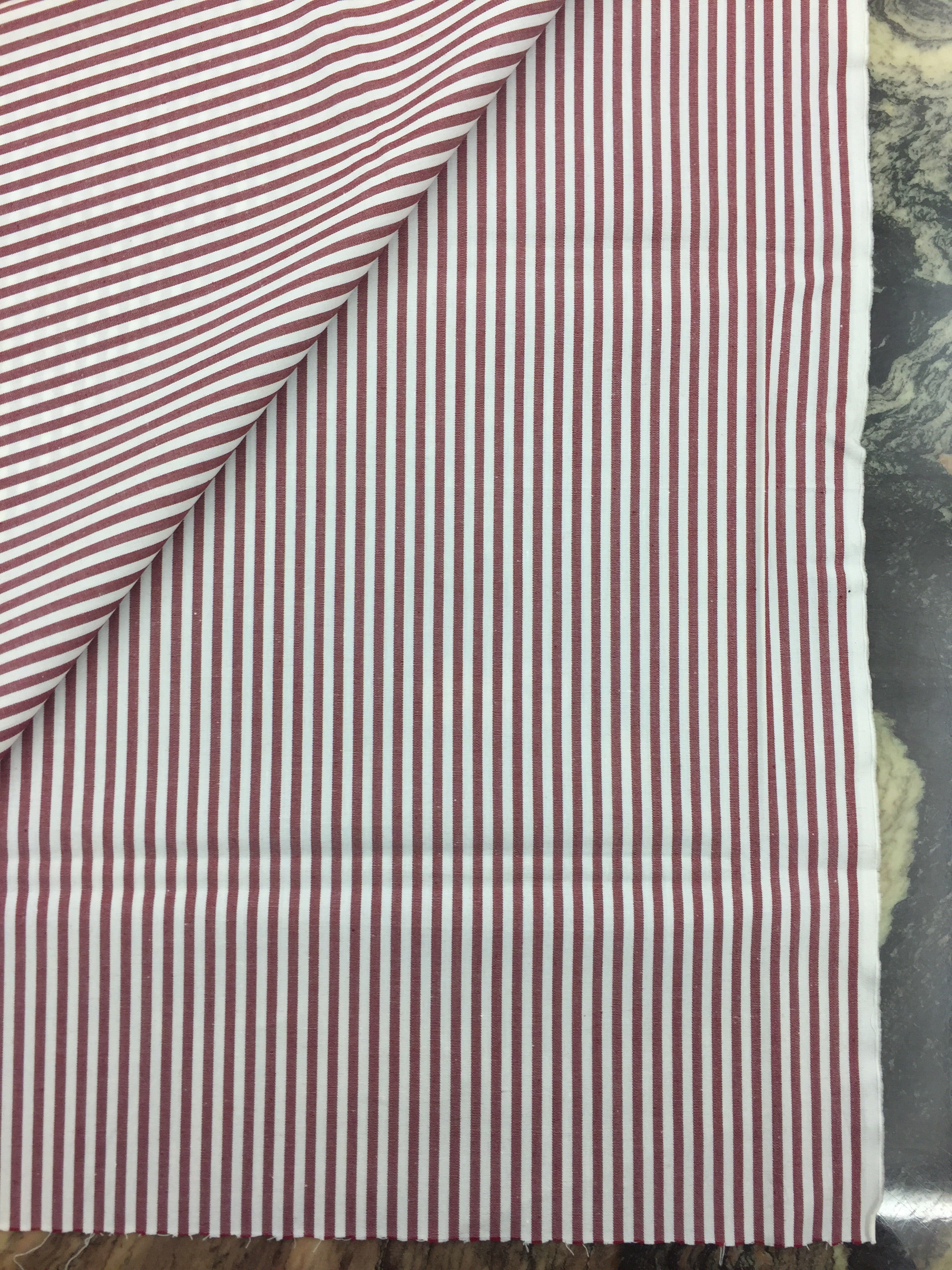 Stribet bomuld "Bordeaux/hvid"
